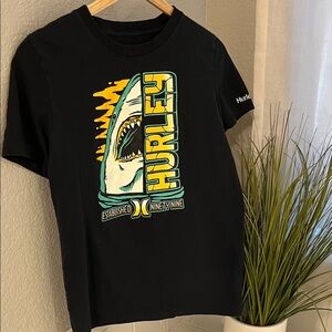 Hurley Black Tee with Shark Graphic